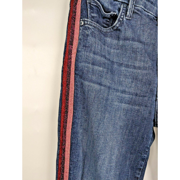 Mother Jeans The Looker Here Kitty Kitty Glitter Racer Stripe Sz 26 US 2 - Picture 15 of 15